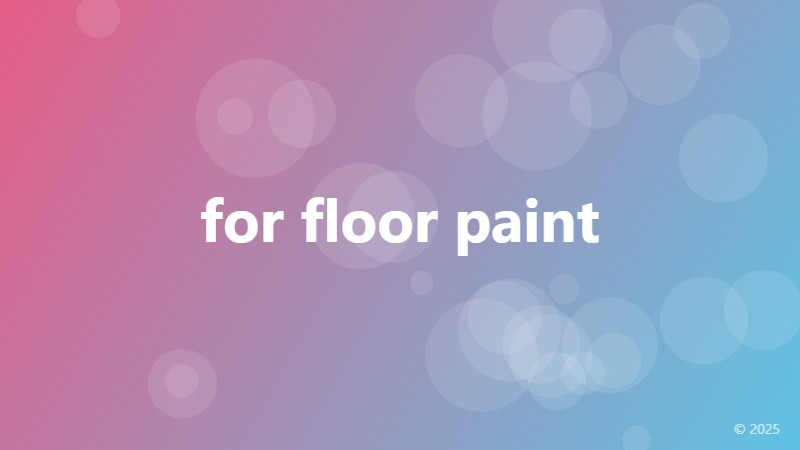 for floor paint